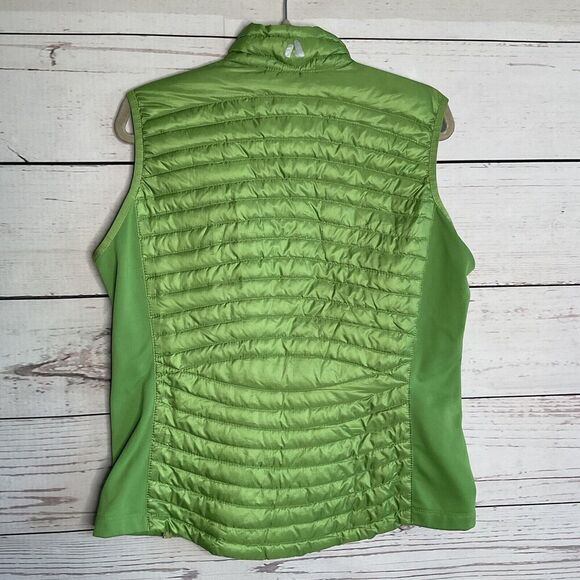 Eddie Bauer First Ascent Puffer Vest Womens L Goose Stormdown 800 Green Full Zip - Picture 7 of 10